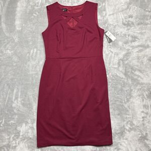 Alyx Women’s 12 Dress Wine Maroon Sleeveless Midi Sheath Zip Back NWT